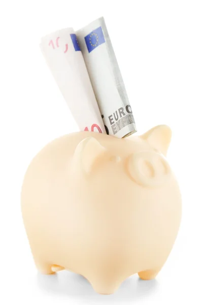 Piggy bank with money — Stock Photo, Image