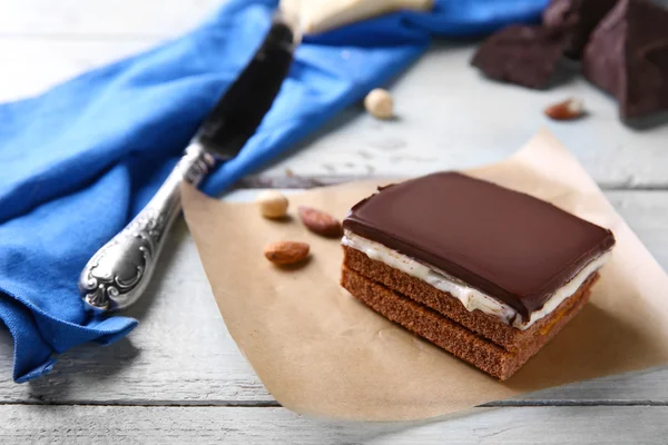 Lahodné čokoládové brownies — Stock fotografie