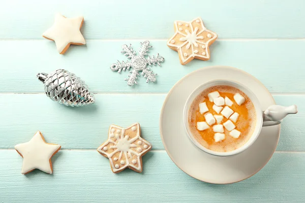 Cup of hot cacao with marshmallow