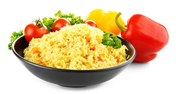 Maträtt på ris med grönsaker — Stockfoto