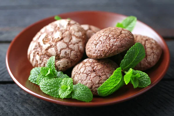 Biscotti al cioccolato con menta — Foto Stock