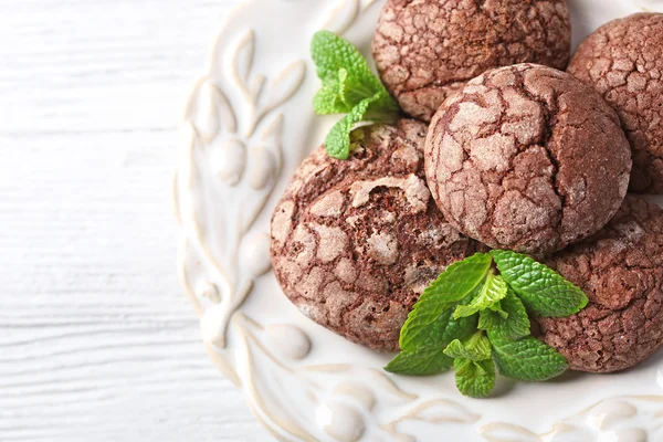 Chocolate chip cookies med mynta — Stockfoto