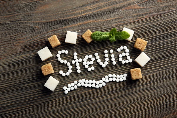 Stévie sladká slova v rámci cukru — Stock fotografie