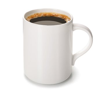 Beyaz üzerine izole edilmiş bir fincan kahve.
