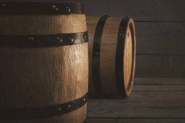 Wooden wine barrels