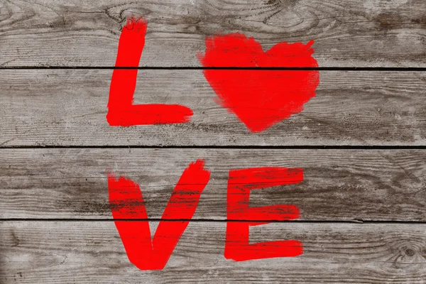 Woord "Love" op de muur geschilderd — Stockfoto