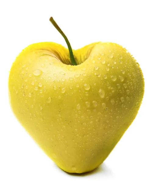 Яблоко в форме сердца изолированы на белом — стоковое фото