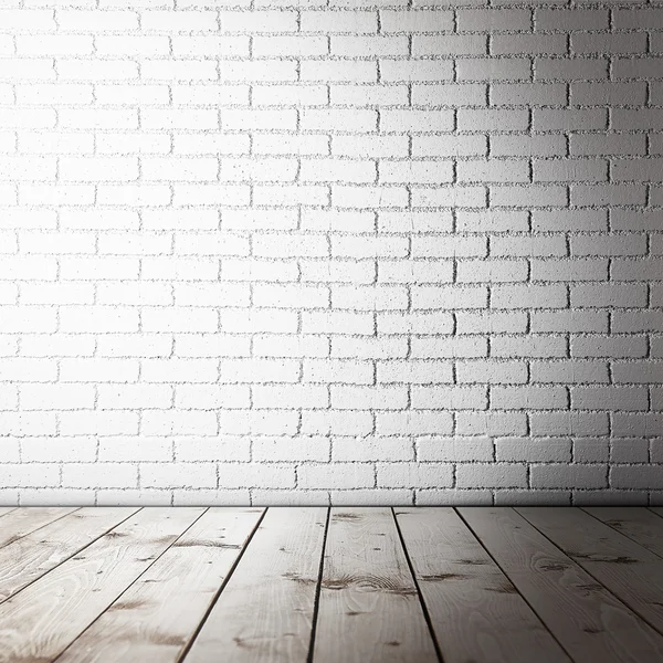 Room interior with brick wall — Stock Photo, Image