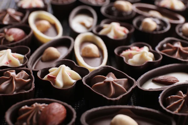 Zbliżenie: czekoladowe słodkości — Zdjęcie stockowe