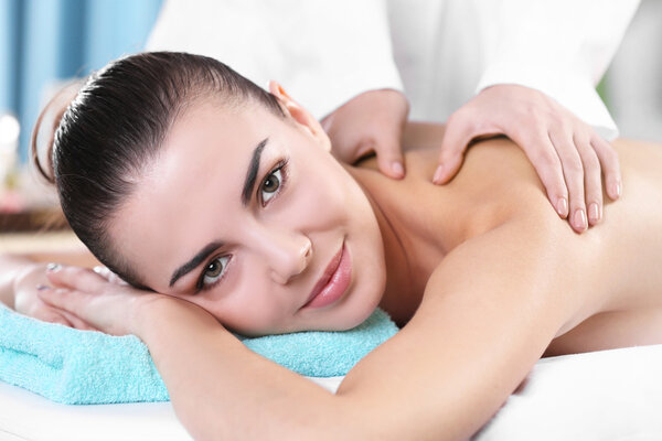 woman relaxing with hand massage 