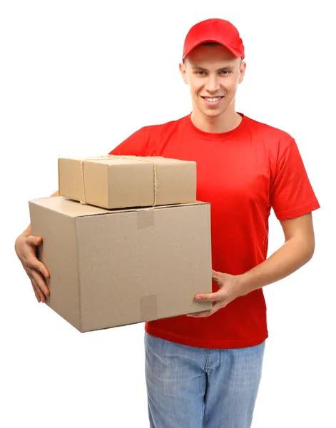 Handsome delivery man — Stock Photo, Image