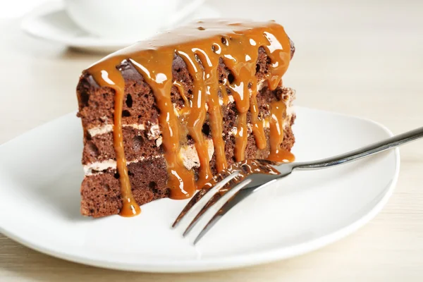 Piece of chocolate cake — Stock Photo, Image