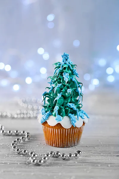 Cupcake de Noël avec des perles — Photo