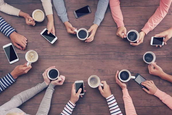 People drinking coffee — join, communicate - Stock Photo | #123702264