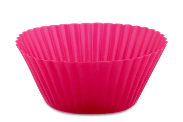 Pink Silicone Cupcake Muffin Form Isolated White Background Cake Cup — Stock Photo, Image