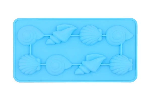 Bolo Silicone Azul Forma Muffin Isolado Fundo Branco Copo Bolo — Fotografia de Stock