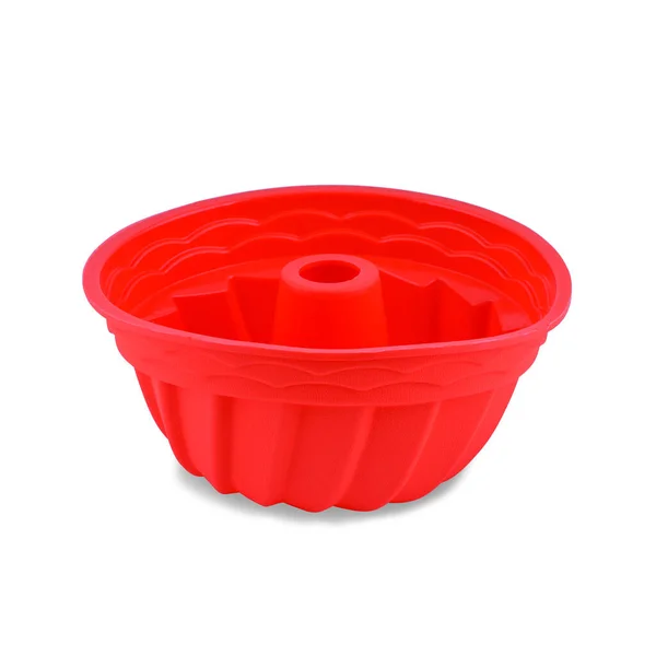 Red Silicone Muffin Form Isolated White Background Cake Cup Silicone — Stock Photo, Image