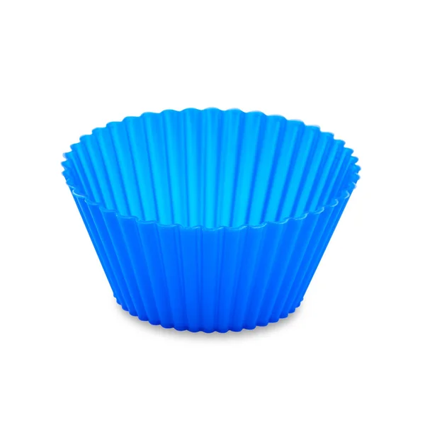 Blue Silicone Cupcake Muffin Form Isolated White Background Cake Cup — Stock Photo, Image