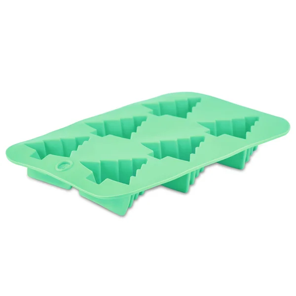 Zelený Silikonový Košíček Nebo Forma Muffinu Izolované Bílém Pozadí Dort — Stock fotografie