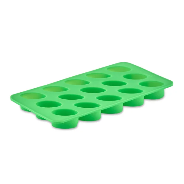 Forma Silicone Verde Isolado Fundo Branco Copo Doces Molde Silicone — Fotografia de Stock