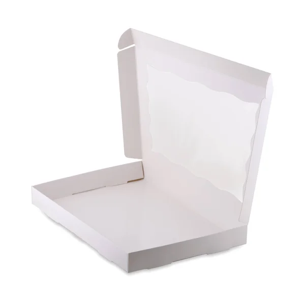 Caja Embalaje Pastel Papel Blanco Espacio Para Copiar —  Fotos de Stock