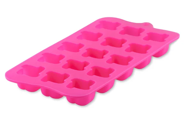 Forma Siliconica Rosa Isolata Sfondo Bianco Torta Tazza Stampo Silicone — Foto Stock