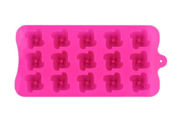 Forma Siliconica Rosa Isolata Sfondo Bianco Tazza Torta Stampo Silicone — Foto Stock