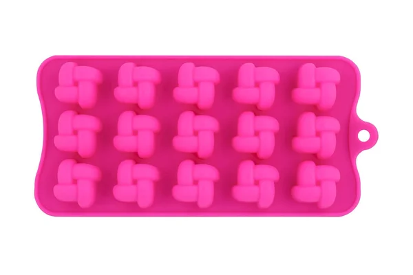 Forma Silicone Rosa Isolado Fundo Branco Copo Bolo Molde Silicone — Fotografia de Stock