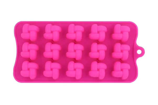 Forma Siliconica Rosa Isolata Sfondo Bianco Tazza Torta Stampo Silicone — Foto Stock