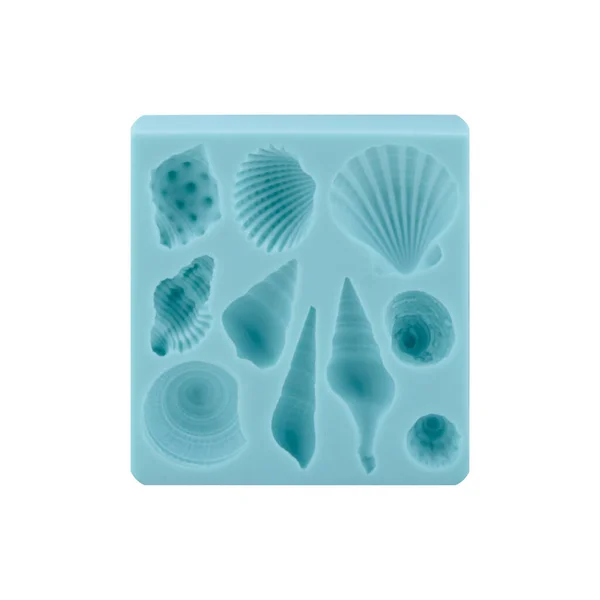 Forma Silicone Azul Isolado Fundo Branco Molde Silicone Padaria Vista — Fotografia de Stock