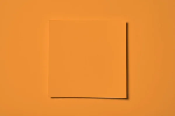 オレンジの紙の背景 コピースペース トップビュー フラットレイアウト — ストック写真