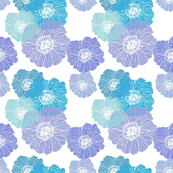 Floral Seamless Pattern Poppy Flowers Hand Drawn Style Colorful Illustration — Stock Photo, Image