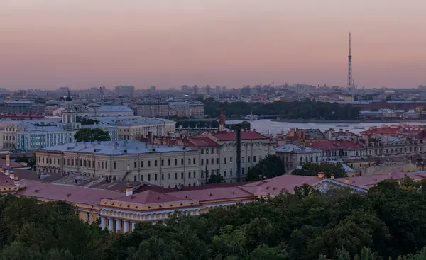 Skyline de noite São Petersburgo — Fotografia de Stock