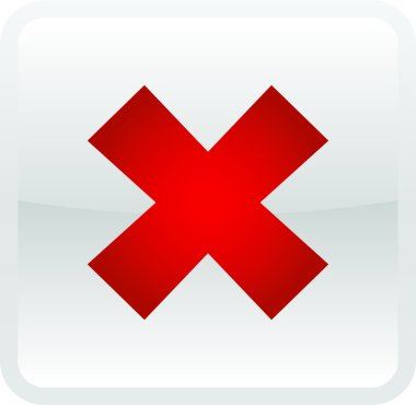 Error icon button on white background clipart