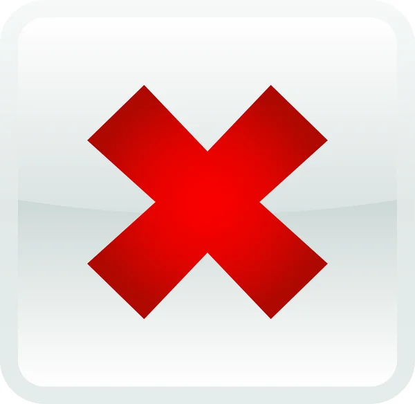 Error icon button on white background — Stock Photo, Image