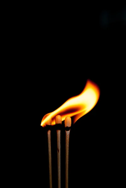 Background with m Fire flames on black background — Stock Photo, Image