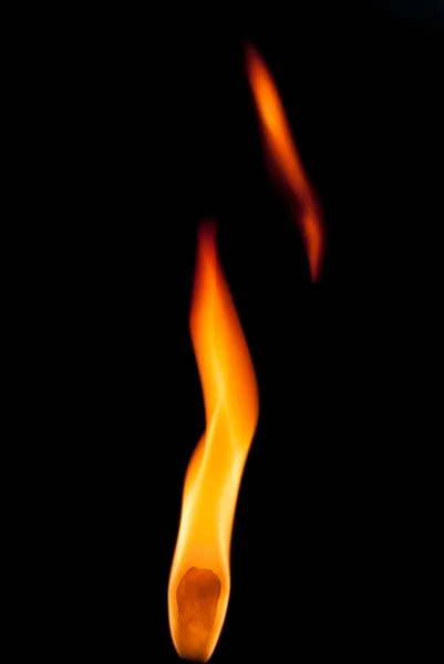 Background with m Fire flames on black background — Stock Photo, Image