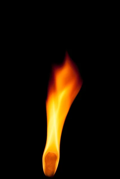 与 m 火火焰在黑色背景上的背景 — 图库照片
