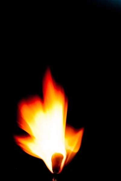 Background with m Fire flames on black background — Stock Photo, Image