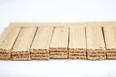 Gofret beyaz zemin üzerine genel bir bakış görünüyor.