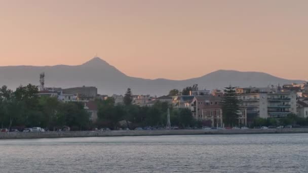 Korfu Nun Başkentinin Panoraması Yunanistan Eski Şehir Eski Kale Manzarası — Stok video