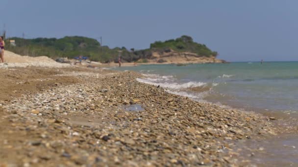 Bella Spiaggia Sull Isola Corfù Grecia — Video Stock