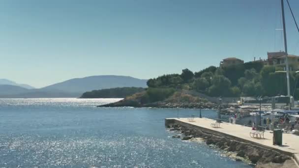 Skalnaté Pobřeží Ostrova Korfu Řecko — Stock video