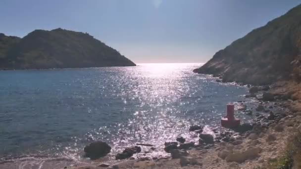 Pantai Berbatu Pulau Corfu Yunani — Stok Video