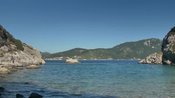 Korfu Yunanistan Güzel Deniz Kıyıları — Stok video