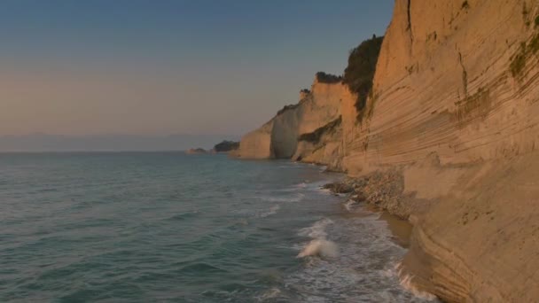 Korfu Küste Hohe Klippen Norden Einer Insel Griechenland — Stockvideo