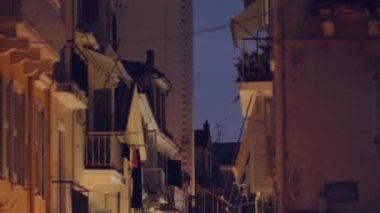 Korfu Kasabası sokakları, Korfu eski kentinin mimarisi, Yunanistan.