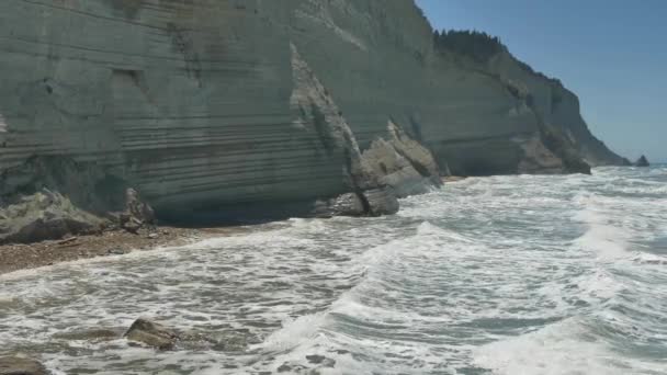 Korfu Küste Hohe Klippen Norden Einer Insel Griechenland — Stockvideo