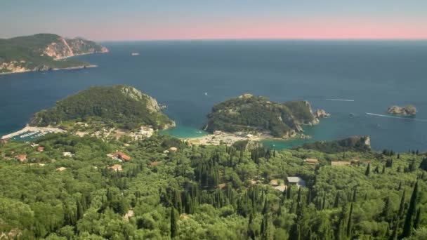 Felsige Küste Der Insel Korfu Griechenland — Stockvideo