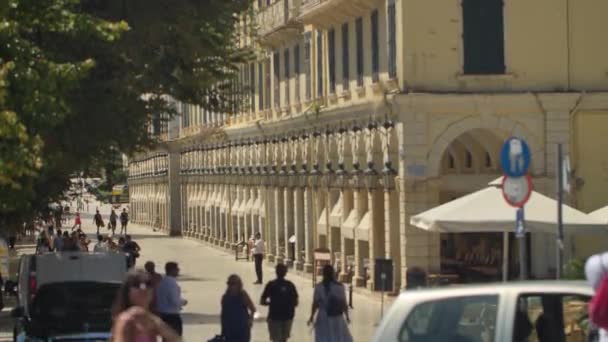 Calles Ciudad Corfú Arquitectura Del Casco Antiguo Corfú Grecia — Vídeo de stock